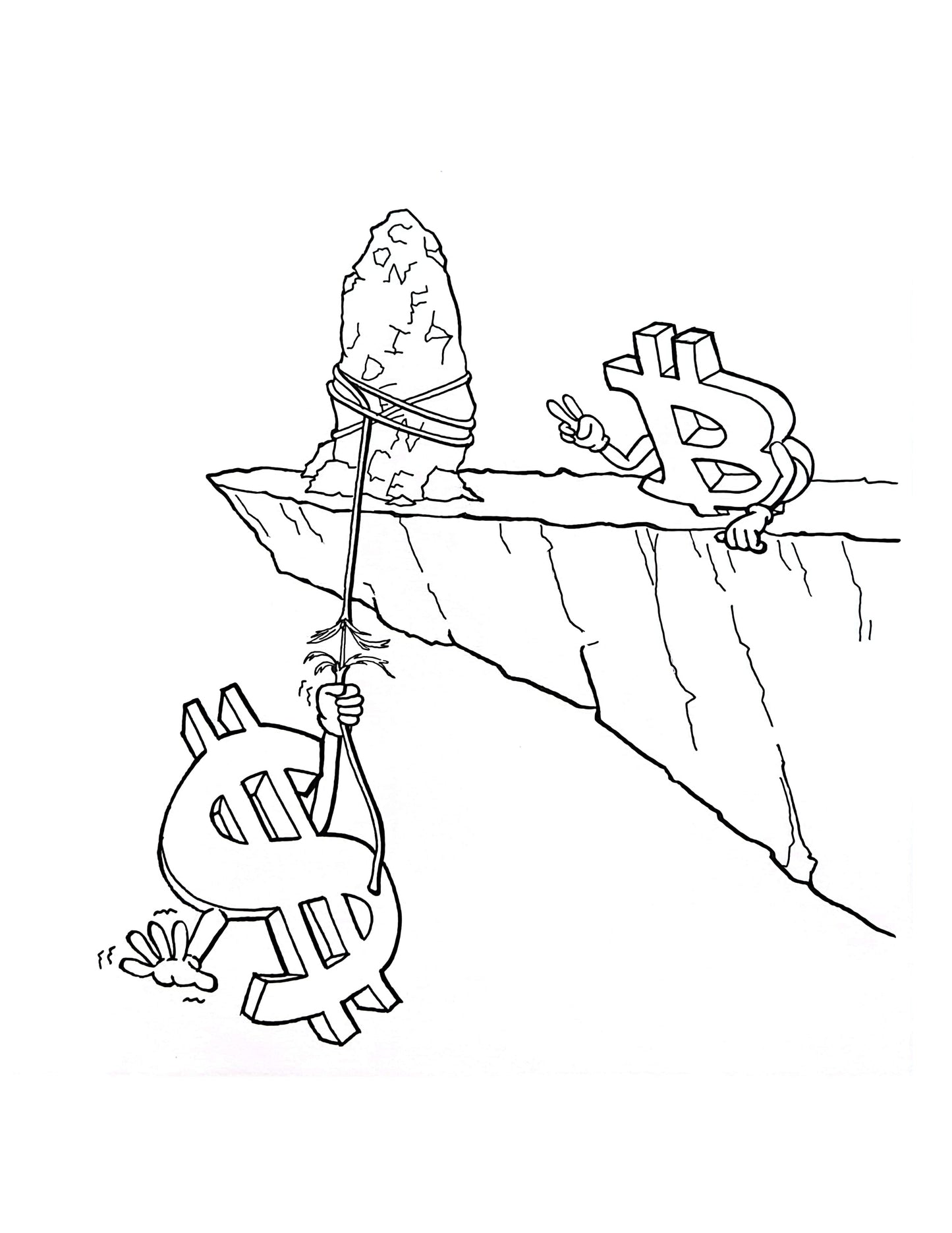 #153 Hanging by a Thread - Coloring Page