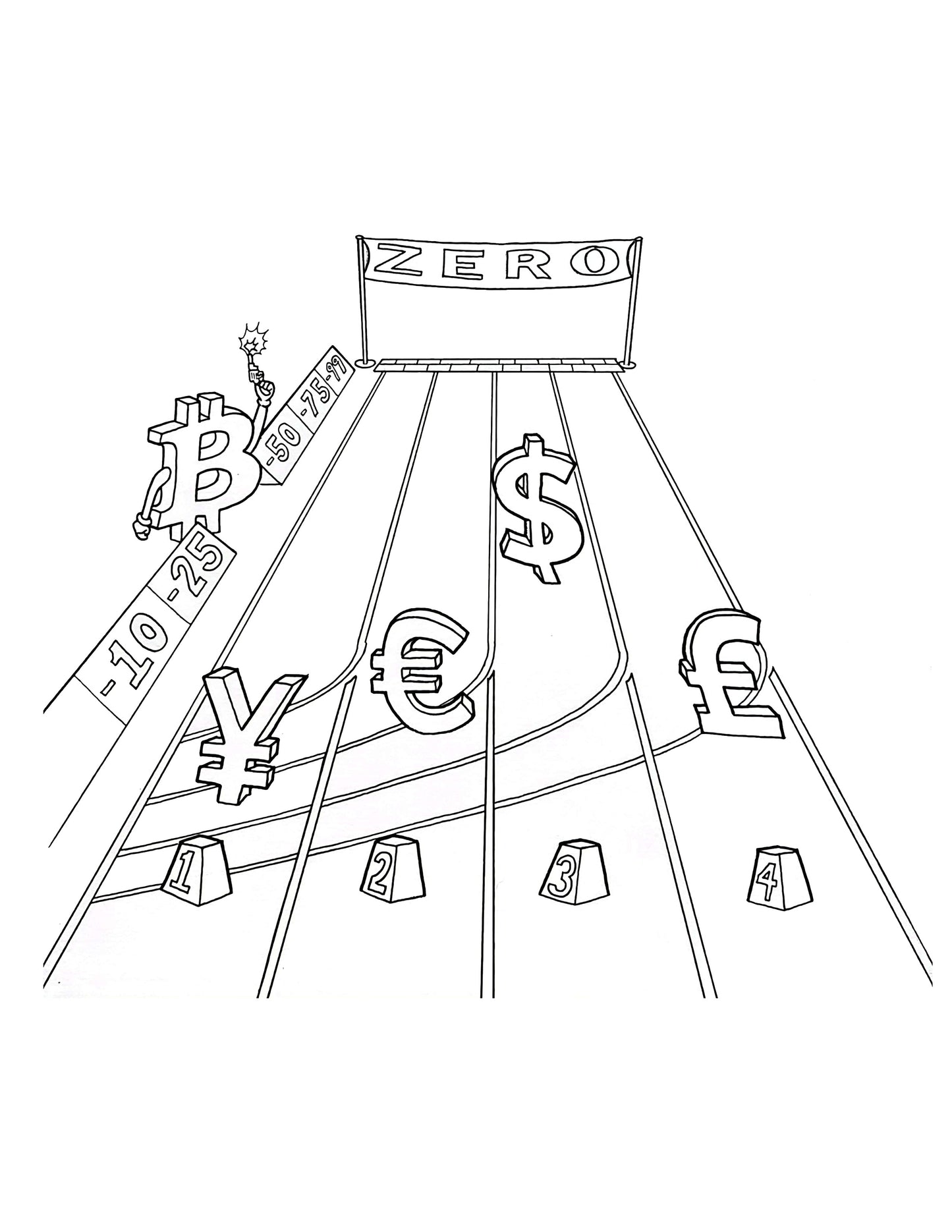 #154 Race to Zero - Coloring Page